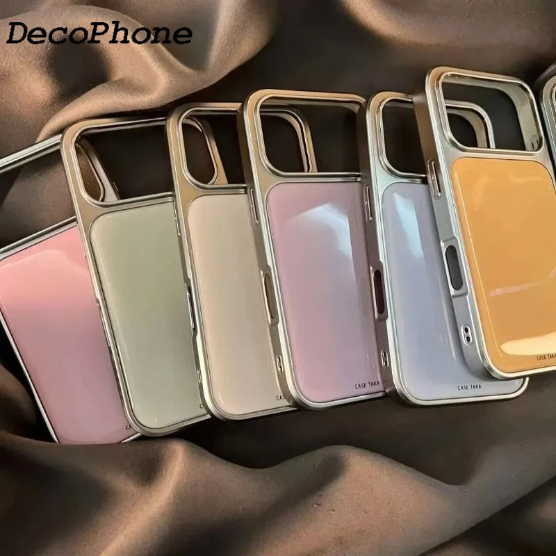 Korean Candy Color Electroplating Drip Glue Phone Case