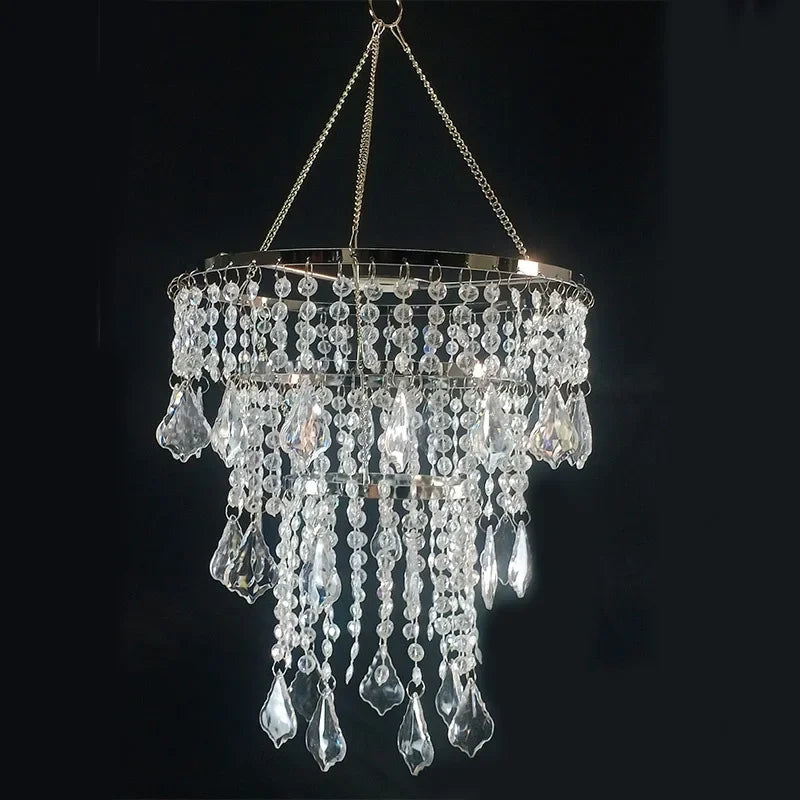 Wrought iron branch acrylic beaded chandelier wedding branch — main product photo