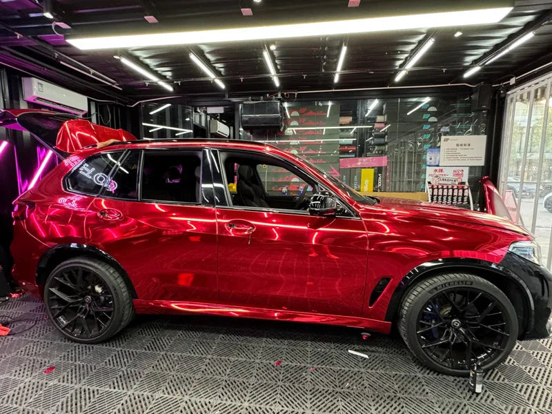 Premium Stretchable Gloss Mirror Chrome Red Vinyl Wrap — product photo 4 of 6