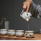 Retro Ru Kiln Ceramic Teacup Travel Portable Meditation — product photo 4 of 6