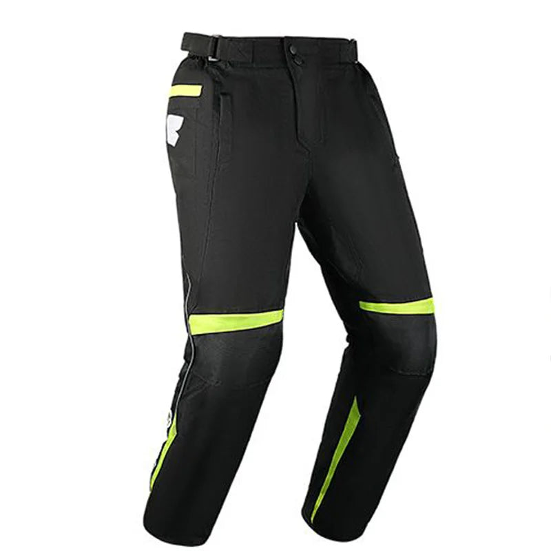 Men's Warm Moto Pants Black Green Oxford Cotton — product photo 2 of 6