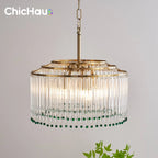 Luxury Crystal Chandelier 6-Bulb Golden Pendant Light — main product photo