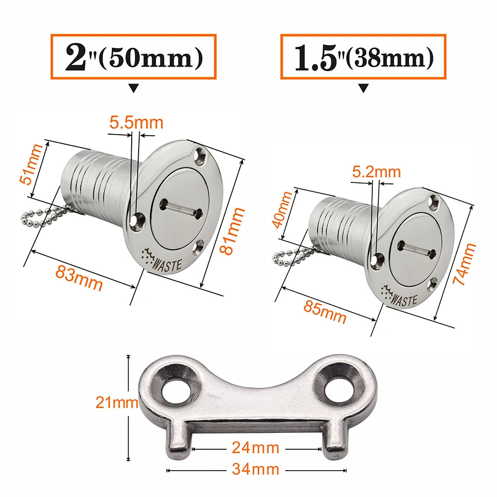 1.5" 2 inch 316 Stainless Steel Marine Boat — product photo 6 of 6