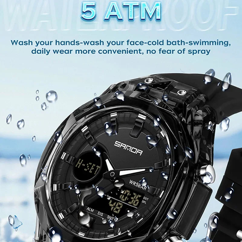 SANDA Fashion Electronic Quartz Watches for Man Dual — product photo 5 of 6