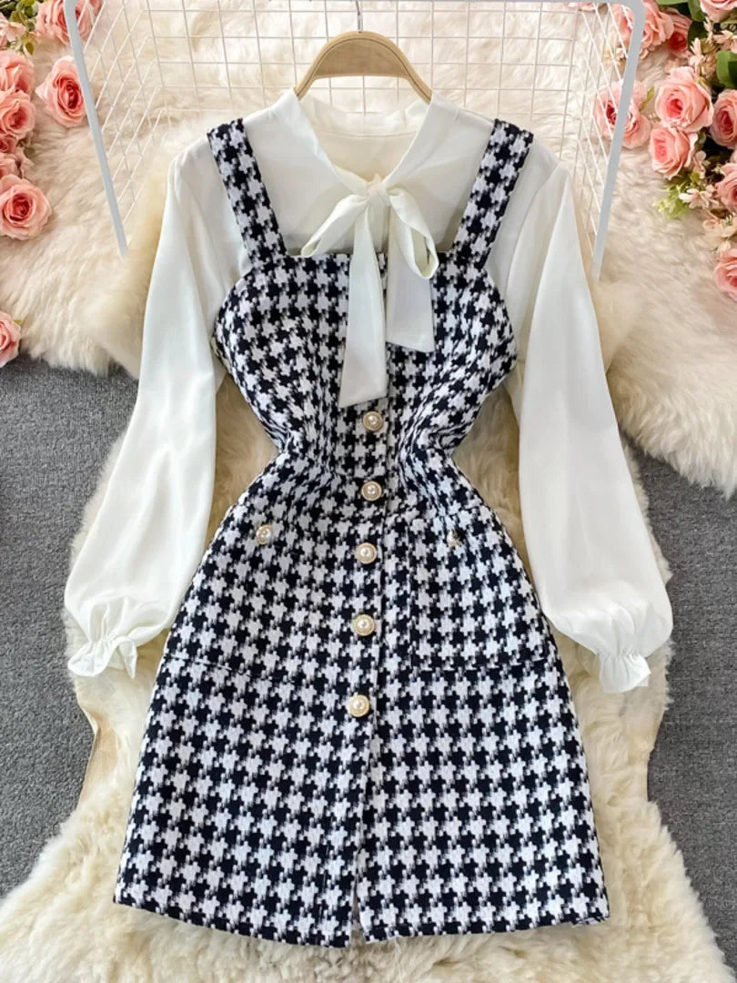 Women Two Piece Set 2025 Korean Fashion Bowtied — product photo 2 of 6