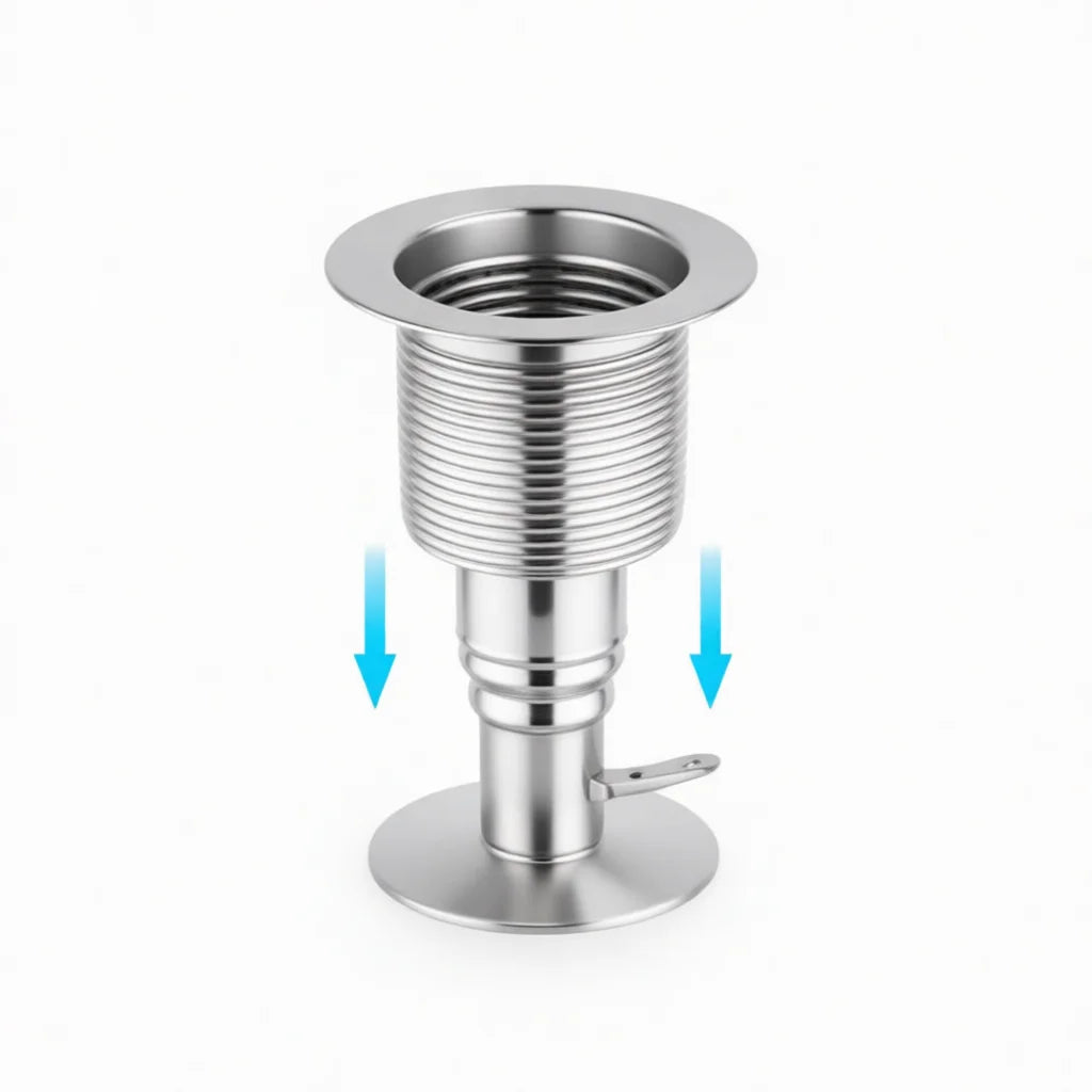 Stainless Steel Basin Overflow Drain Connector For Mop — product photo 3 of 4