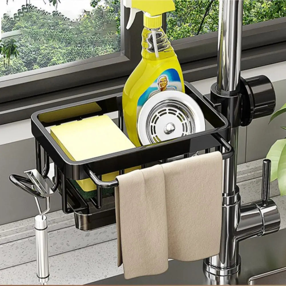 Space Aluminum Kitchen Sink Drain Rack Bathroom Organizer — main product photo