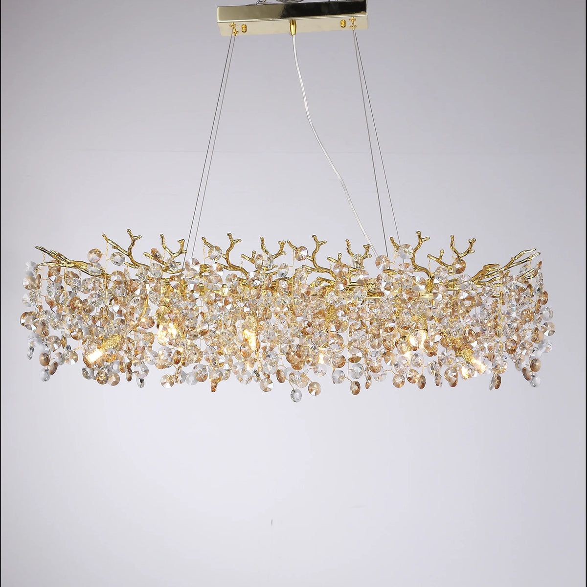 Chandelier With Crystals Lights Luxury Gold For Dining — product photo 3 of 6