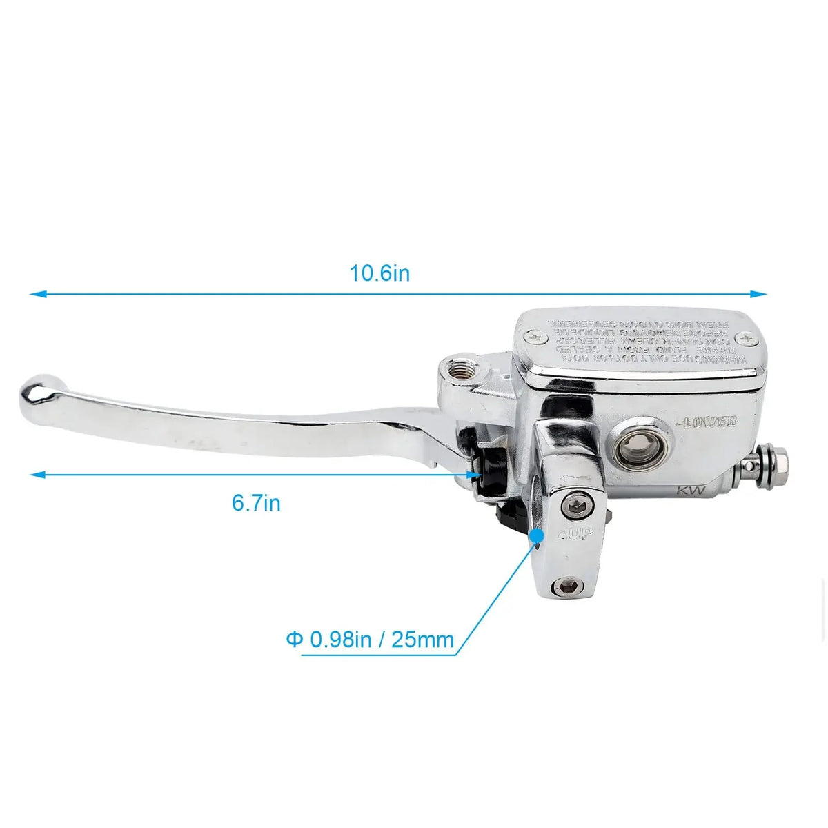 Motorcycle Universal Chrome 1" 25mm Right/Left Brake Clutch — product photo 4 of 6