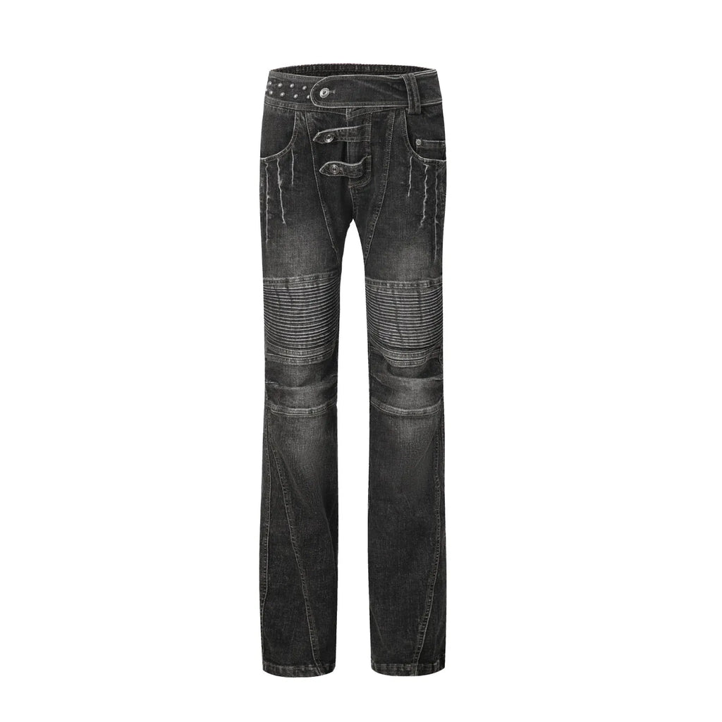 Women's Low Waist Motorcycle Style Jeans Casual Pants — product photo 6 of 6