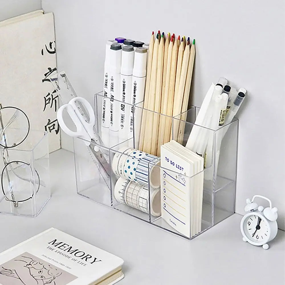 High Quality Acrylic Pen Holder 6 Grids Sorting — main product photo