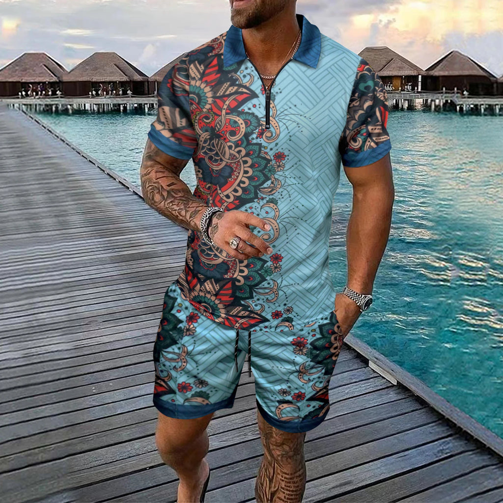 Summer Men's Loose Fashion Print Casual Mixed Short-sleeved — product photo 2 of 6