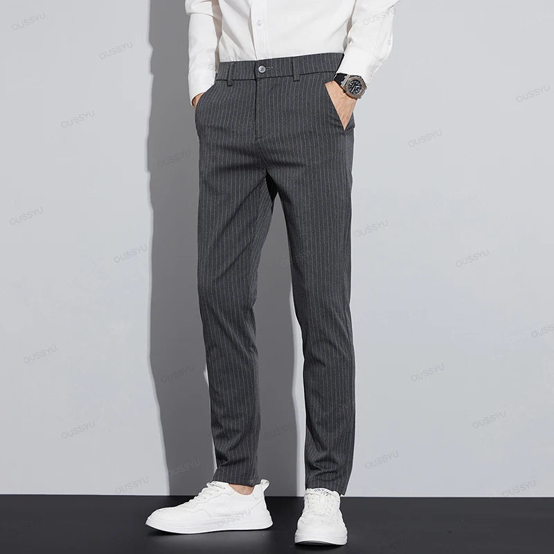 High Quality Brand Clothing Autumn Stripe Suit Pants — product photo 4 of 6