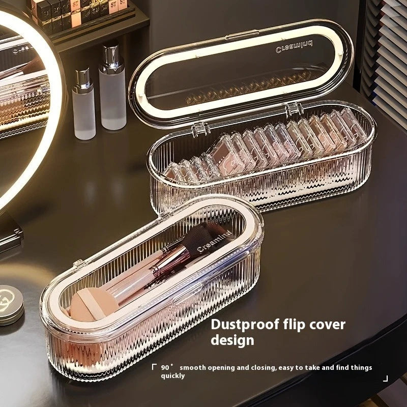 1pc Transparent Makeup Brush Organizer with Lid Cosmetic — product photo 4 of 6