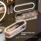 1pc Transparent Makeup Brush Organizer with Lid Cosmetic — product photo 4 of 6