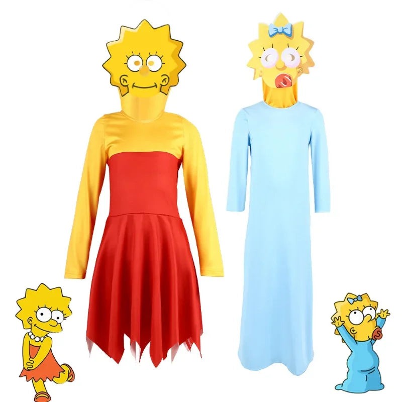 Simpsons Cosplay Costume Anime Cartoon Characer Lisa Bart — product photo 4 of 6