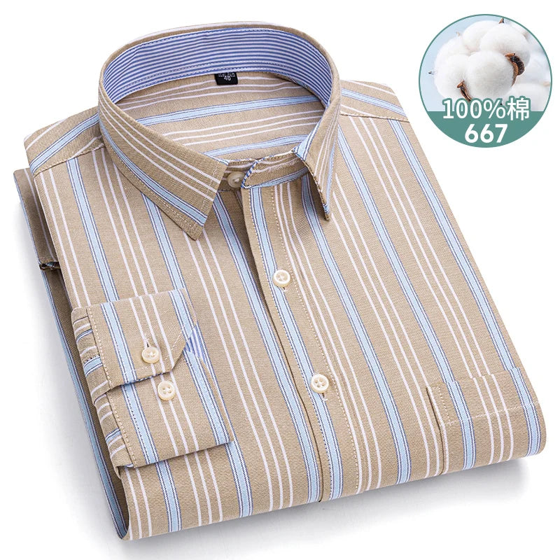 Oxford Men Shirts Long Sleeve 100 Cotton Big — product photo 3 of 6