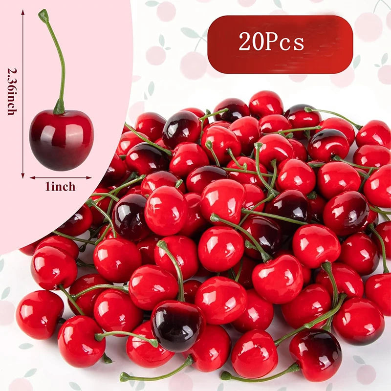 10/20Pcs Fake Cherry Artificial Fruit Model Simulation Cherry — product photo 6 of 6