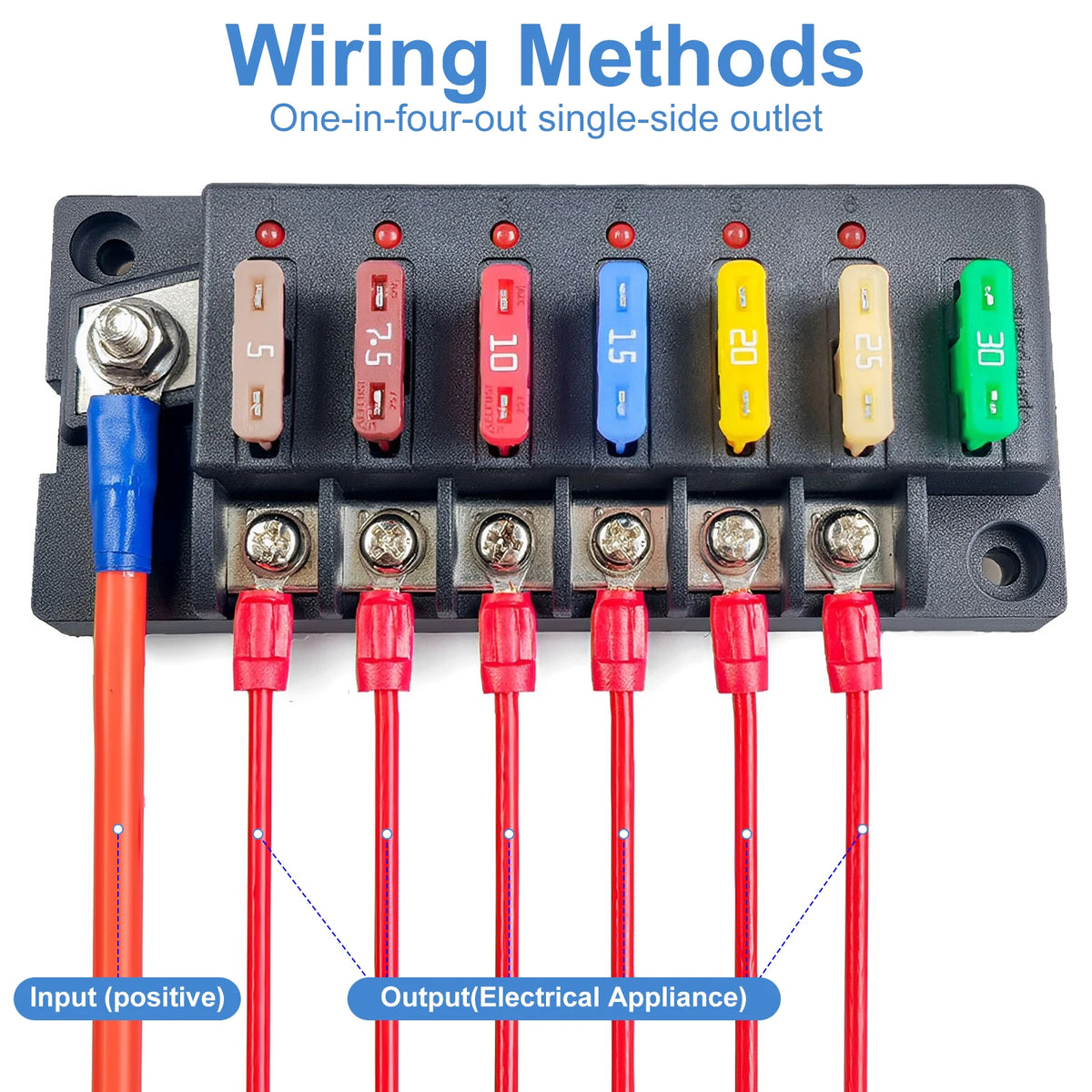 4/6Way Fuse Block 12V Blade Fuse Box Holder — product photo 4 of 6