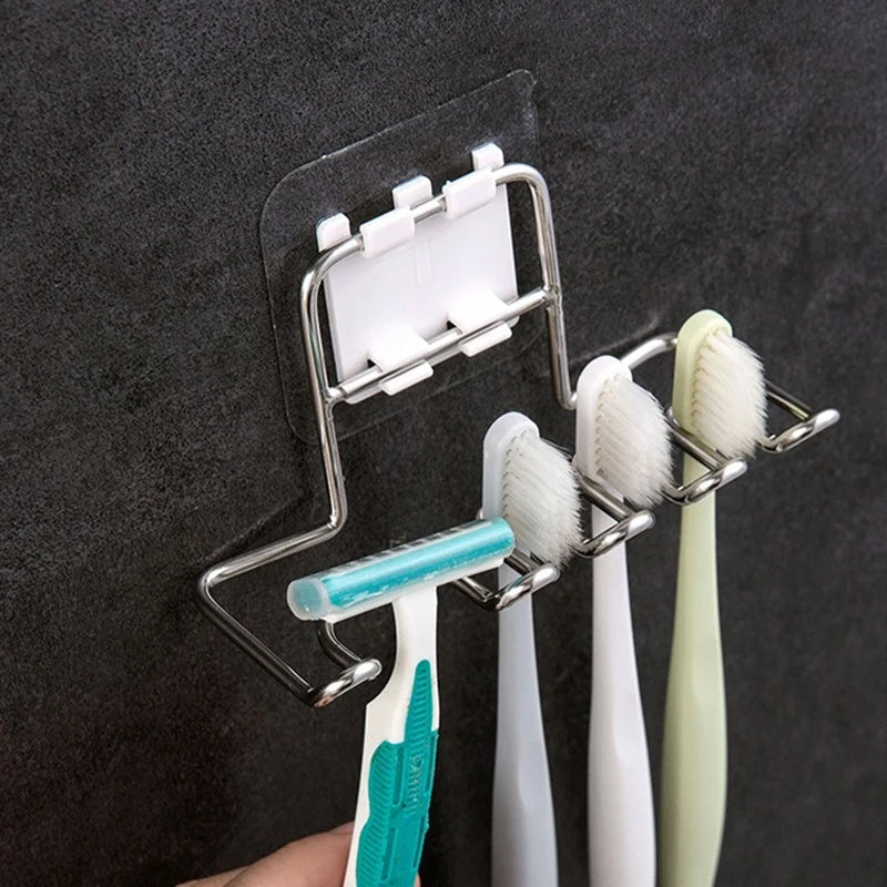 Stainless Steel Toothbrush Holder For Wall Mounted Bathroom — product photo 2 of 6