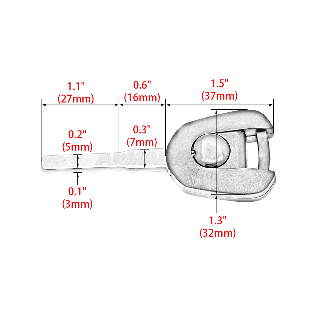 Motorcycle Replace Uncut Blank Key For Honda CBR300R — product photo 2 of 6