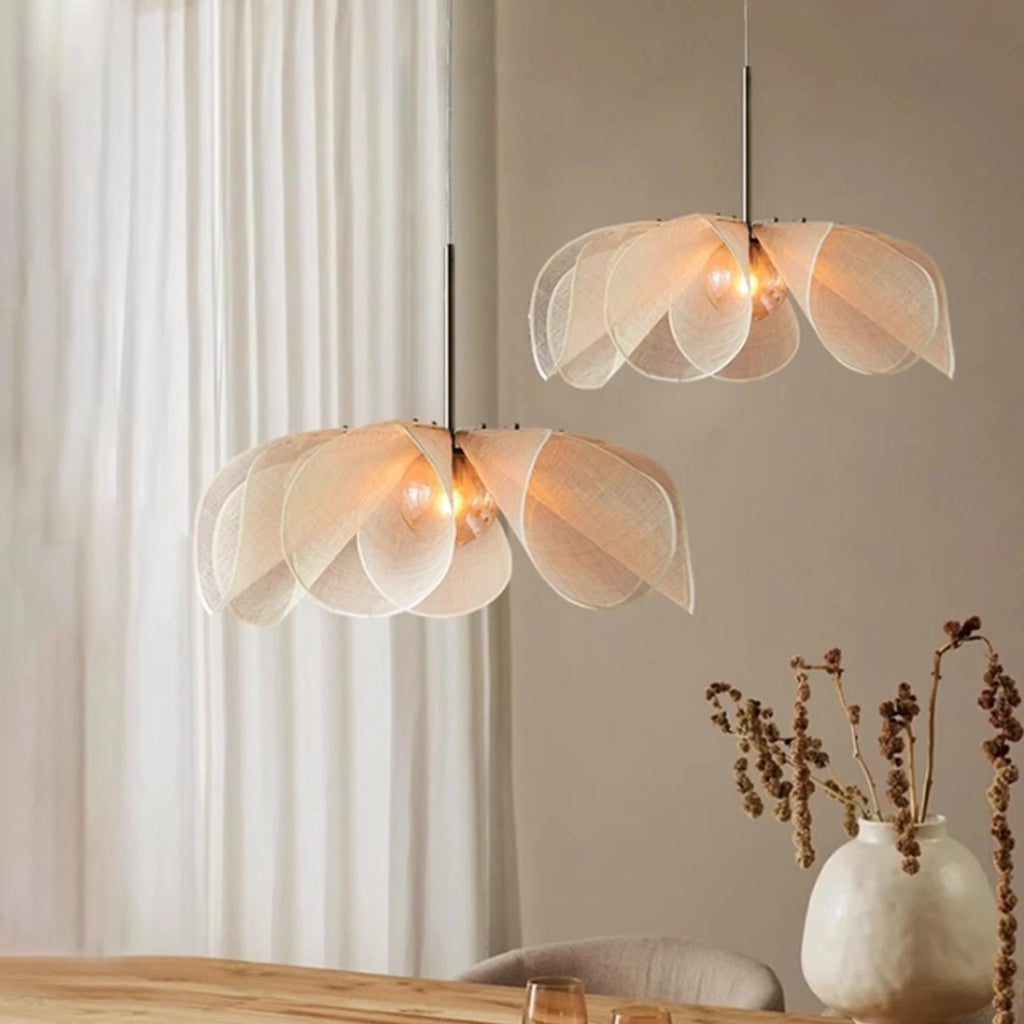 Wabi Sabi Fabric Pendant Light Adjustable Cord Ceiling — main product photo