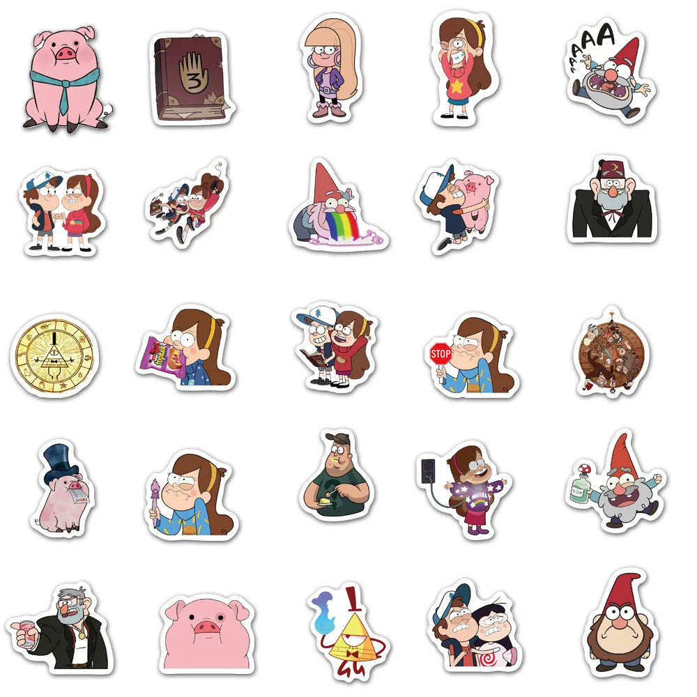 50Pcs Cartoon Gravity Falls Stickers Cute Anime Toys