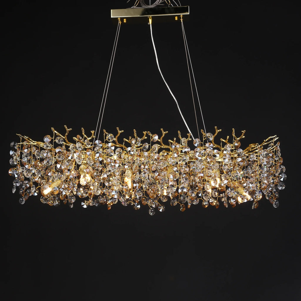 Chandelier With Crystals Lights Luxury Gold For Dining — product photo 4 of 6