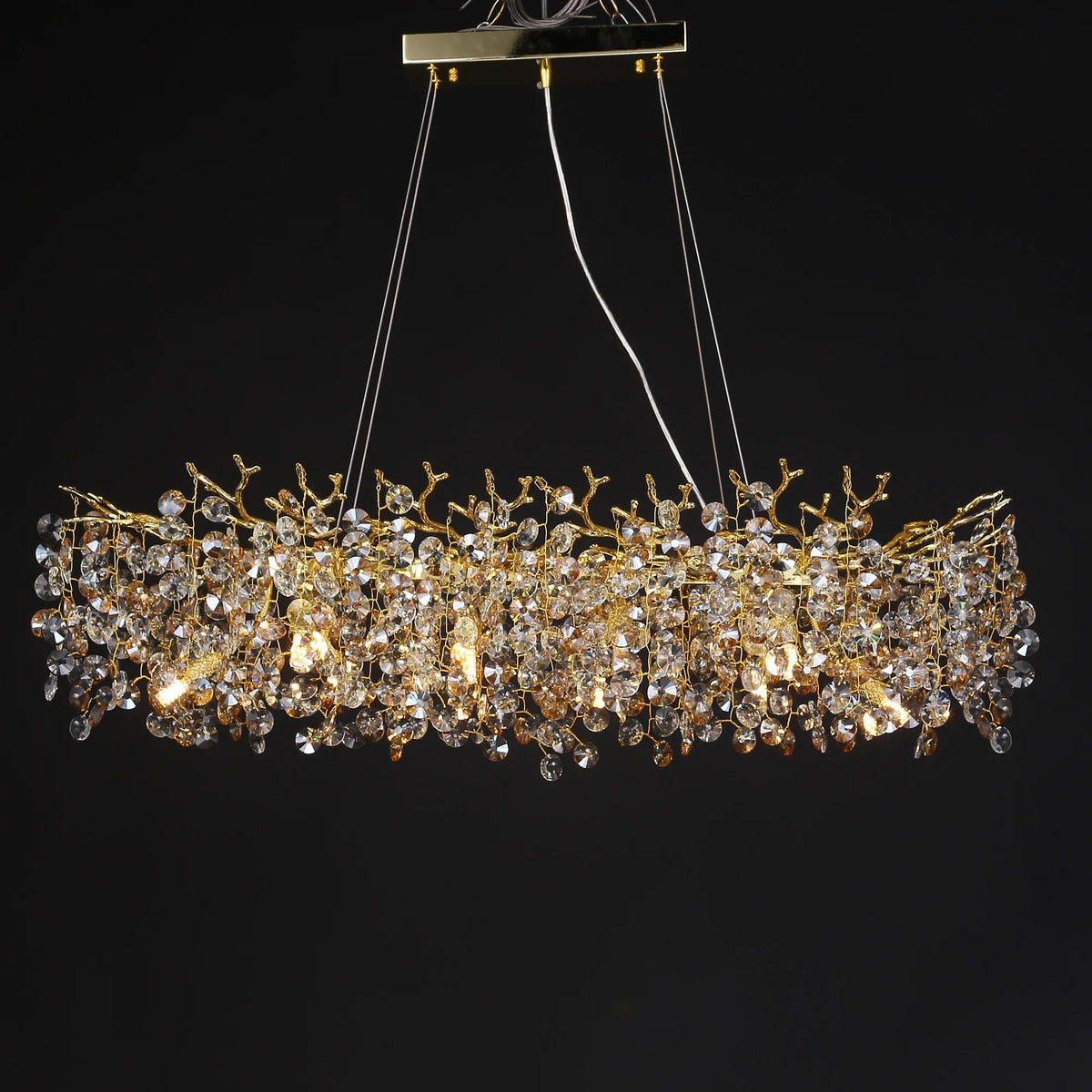 Chandelier With Crystals Lights Luxury Gold For Dining — product photo 4 of 6