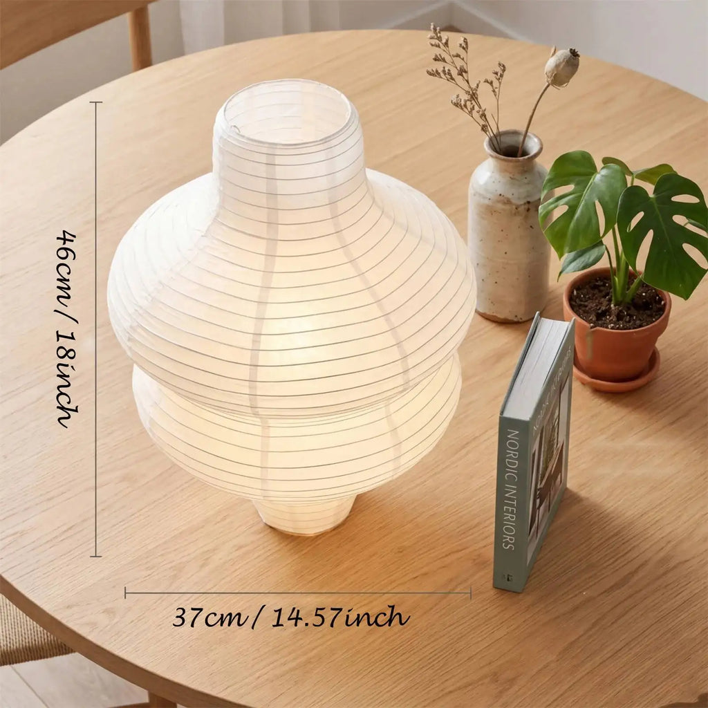 2Pc Round Handmade Folded Rice Paper Lampshade Large — main product photo
