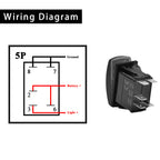 12v/24v Blue Led Compressor Rocker Switch SPST 5P — product photo 5 of 6