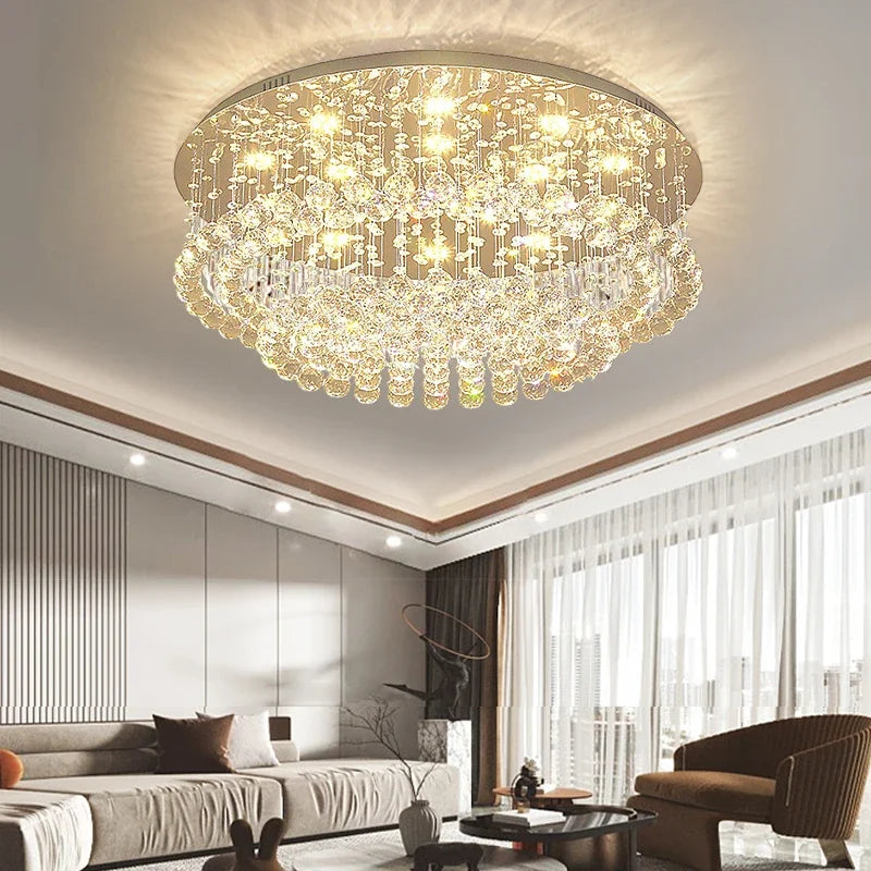 Led Crystal Ceiling Chandelier Rectangular Living Room Light — product photo 2 of 6