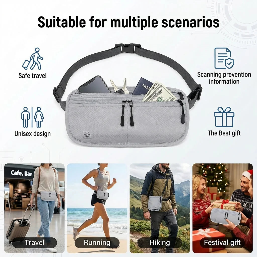 Premium RFID Blocking Travel Waist Pouch — product photo 2 of 6