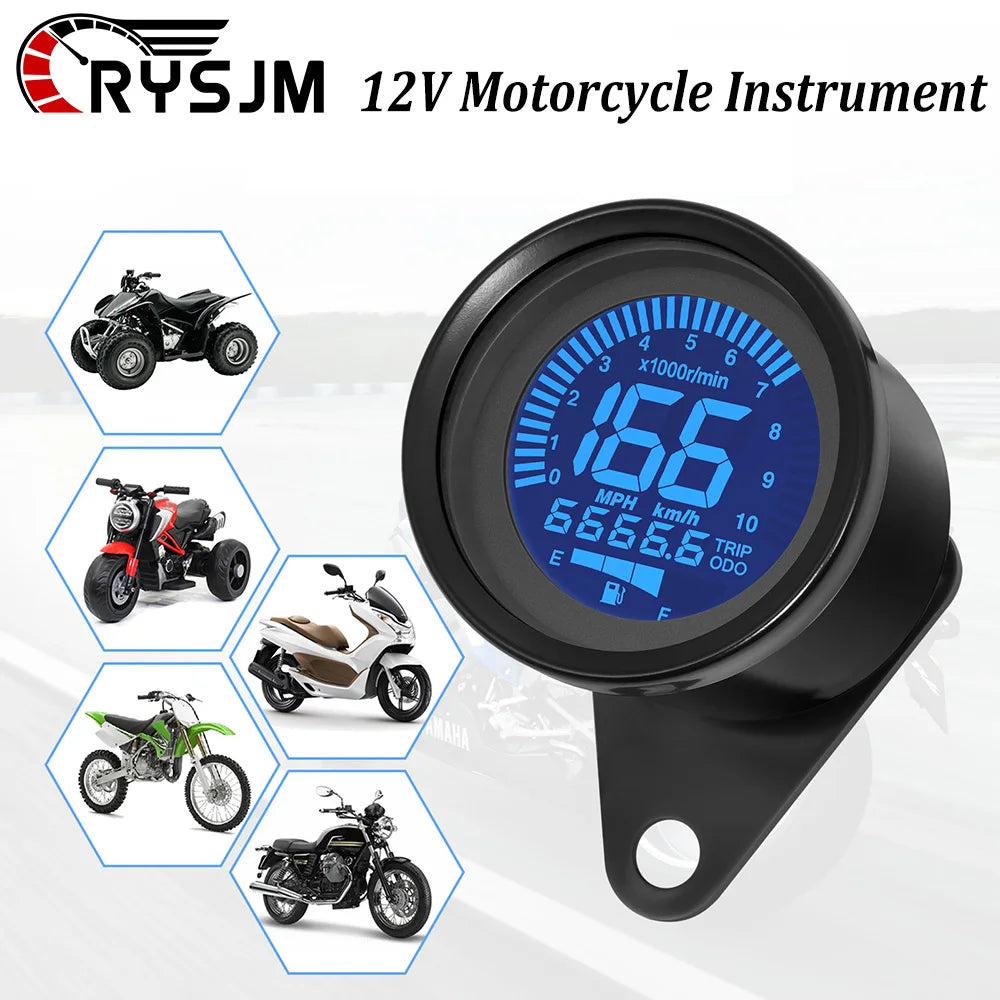 7 Color LED Motorcycle Speedometer Digital Moto Scooter — main product photo