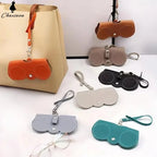 1pc Litchi Embossed Glasses Cover Hanging PU Leather — product photo 3 of 6