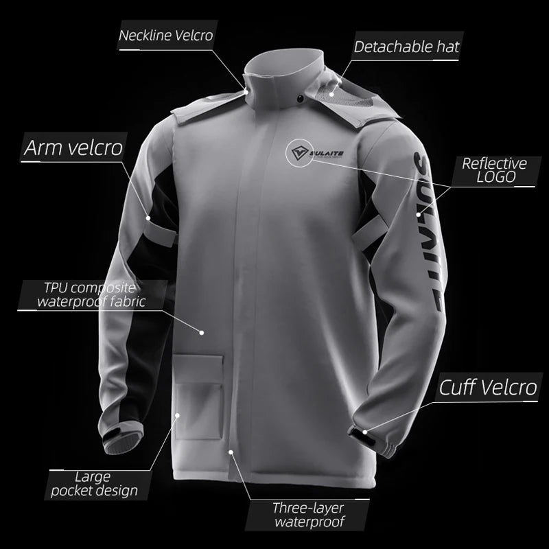 Men Motorcycle Raincoat Motorbike Rain Suit Moto Raincoat — product photo 3 of 6