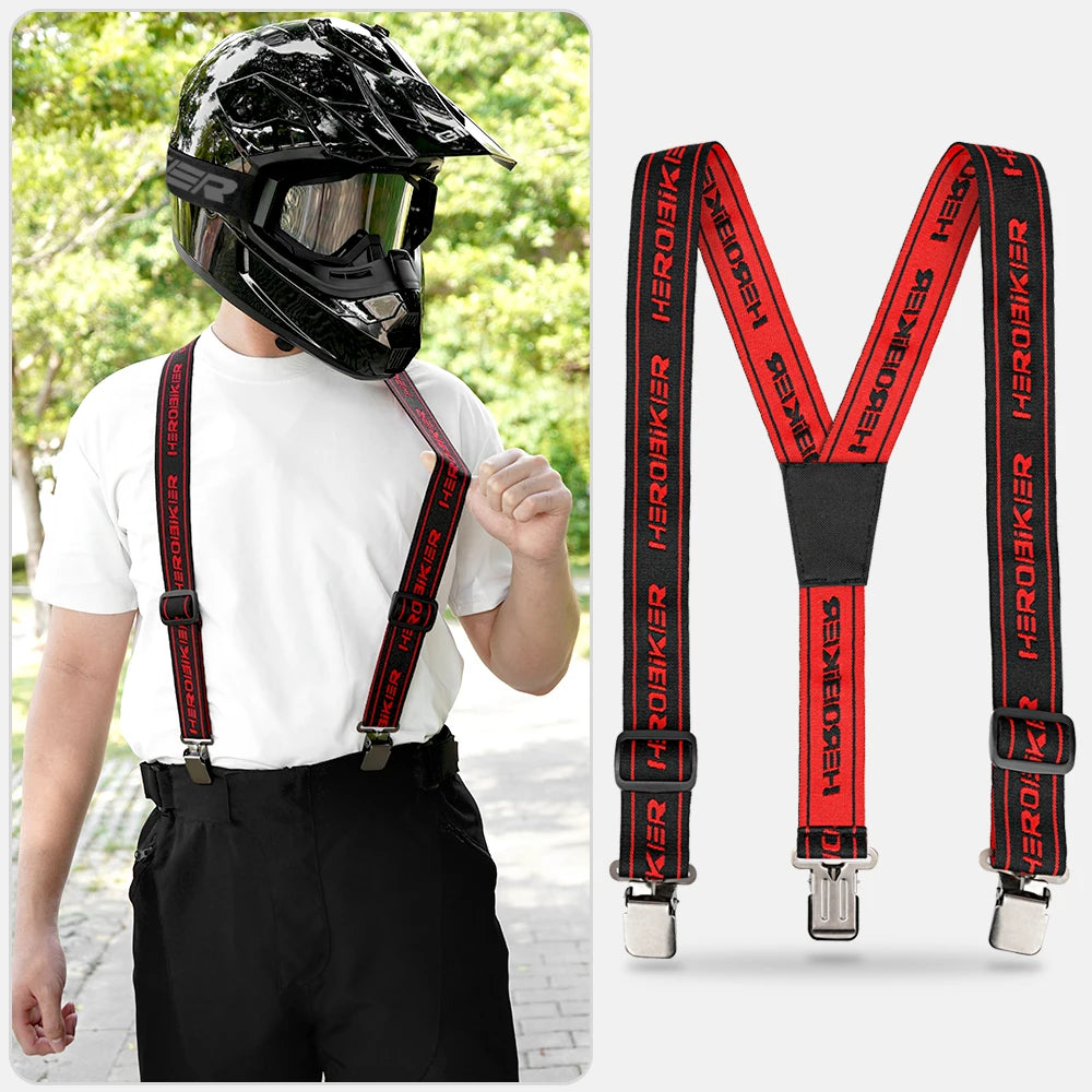 Motorcycle Pants Suspenders High Elastic Adjustable Motorbike Riding — product photo 2 of 6