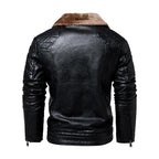 Men's Leather Jackets Autumn Casual Motorcycle PU Jacket — product photo 3 of 5