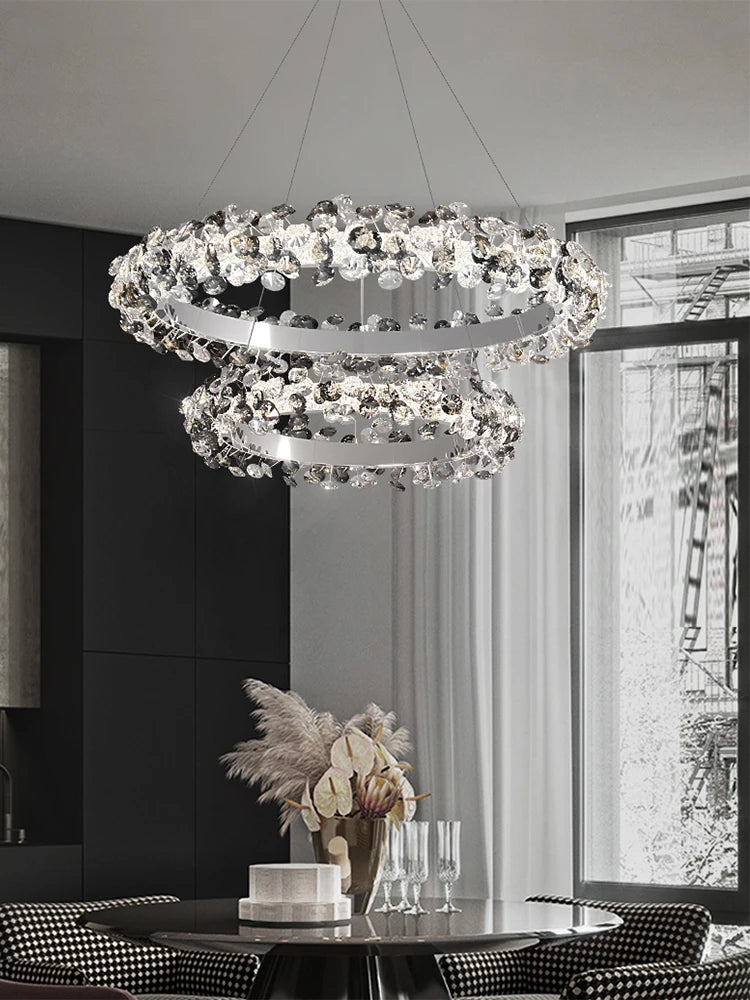 Mordern Luxury Sun Flower Crystal Rings Chandeliers For — product photo 3 of 6