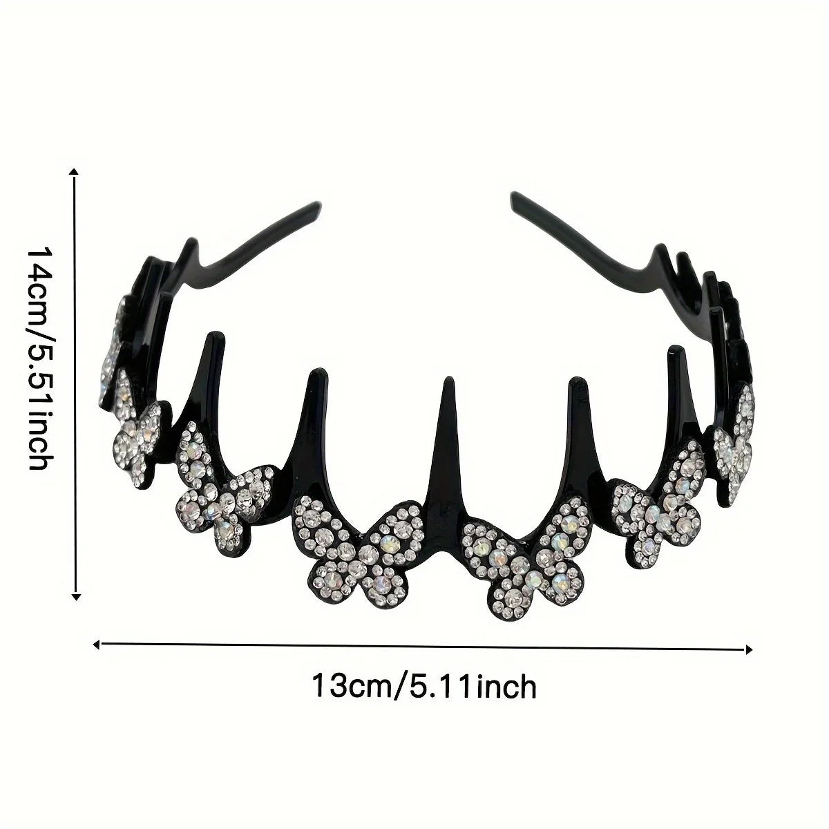 Wavy Headband Rhinestone Butterfly Headband Squiggly Headband All-Day — product photo 5 of 6