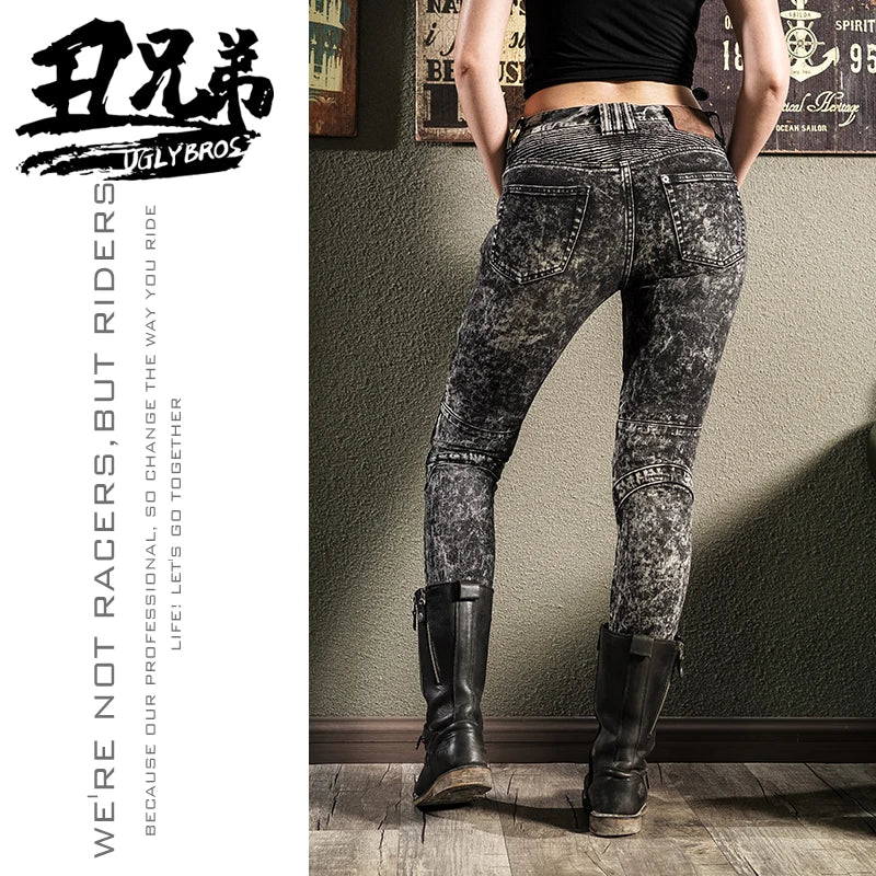 Uglybros Motorcycle Jeans Womens Pantshigh Elastic Motorbike Riding — product photo 4 of 4