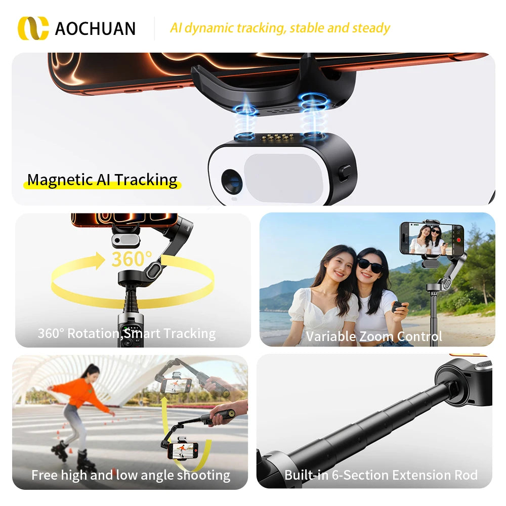 AOCHUAN SmartV3 3-Axis Gimbal for Vlogging — product photo 3 of 6