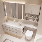 Sintered stone seamless ceramic basin bathroom vanity set — product photo 2 of 4