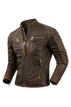 Men's Natural Leather Jacket First Layer Calfskin Stand — product photo 4 of 6