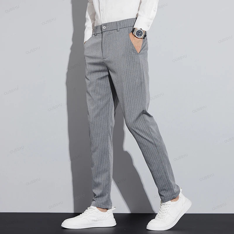 High Quality Brand Clothing Autumn Stripe Suit Pants — product photo 2 of 6