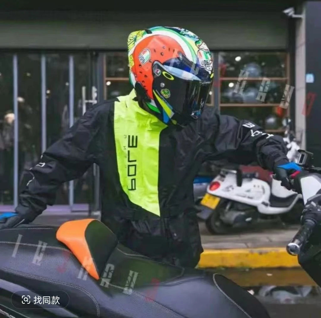 Male Women Waterproof Motorcycle Raincoat Jacket Pant Split — product photo 2 of 6