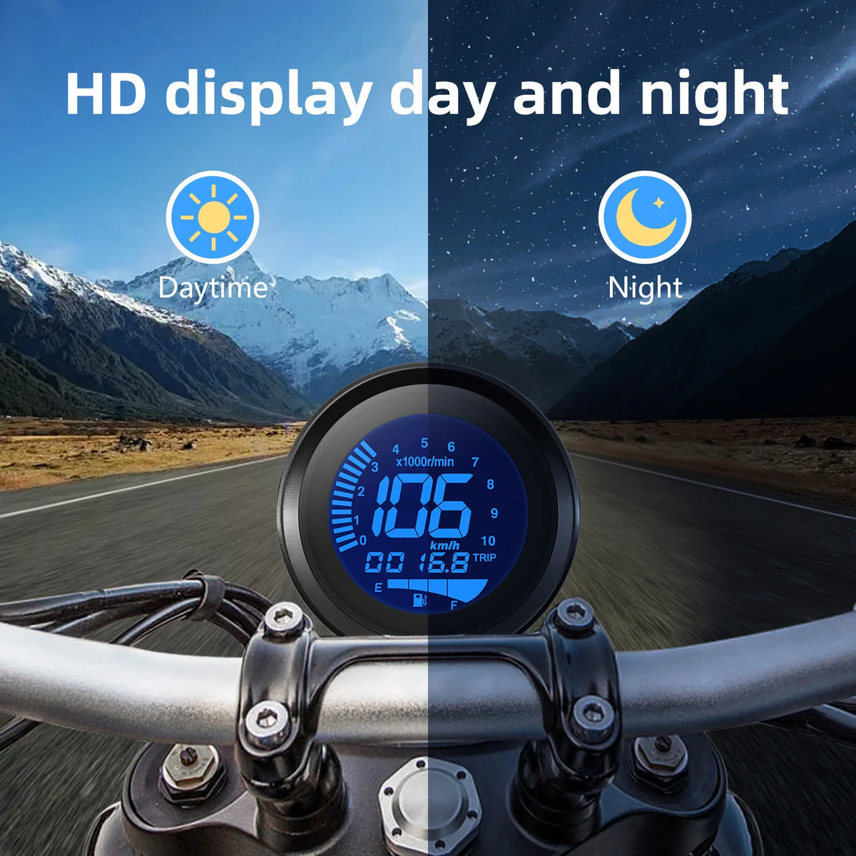 7 Color LED Motorcycle Speedometer Digital Moto Scooter — product photo 4 of 6