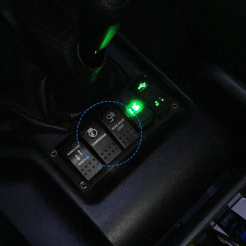 12v/24v Blue Led Compressor Rocker Switch SPST 5P — product photo 6 of 6
