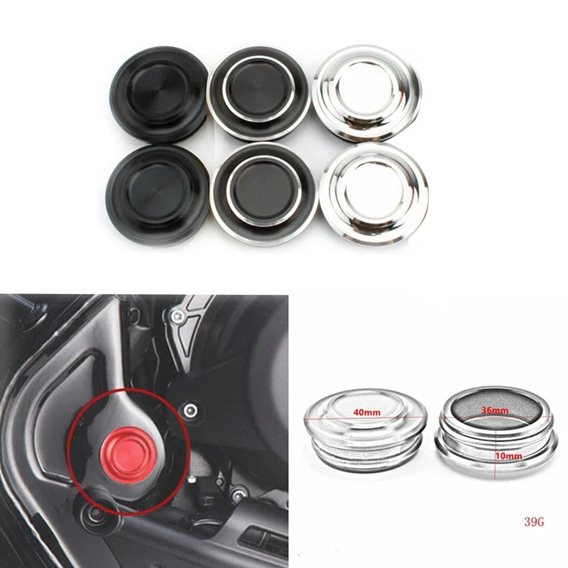 2Pcs Silver/Black Motorcycle Frame Hole Cover Decoration Parts — product photo 6 of 6