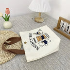 Cute Bear Canvas Mini Handheld Tote Bag Women — product photo 2 of 6